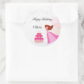 Elegant Disney princess birthday Ronde Sticker (Tas)