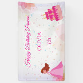 Elegant Disney princess birthday Spandoek (Verticaal)