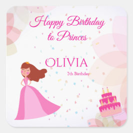 Elegant Disney princess birthday Vierkante Sticker
