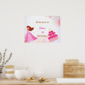 Elegant Disney princess birthday welcome sign Poster (Keuken)