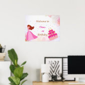 Elegant Disney princess birthday welcome sign Poster (Thuiskantoor)