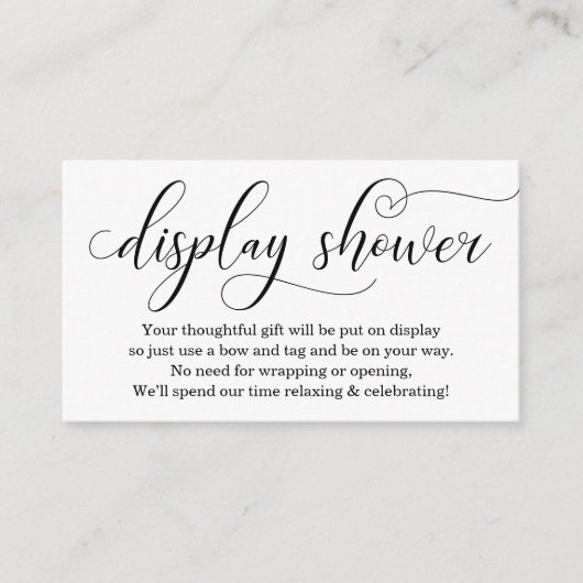 Elegant Display Douche Insert voor Uitnodiging Informatiekaartje (Voorkant)