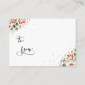 Elegant Display Vrijgezellenfeest Floral Confetti Informatiekaartje (Achterkant)