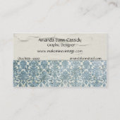 Elegant  Distress Blauwgroen profiel kaart Visitekaartje (Achterkant)