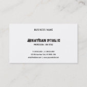 Elegant Distress Text Black en White minimalist Visitekaartje (Achterkant)