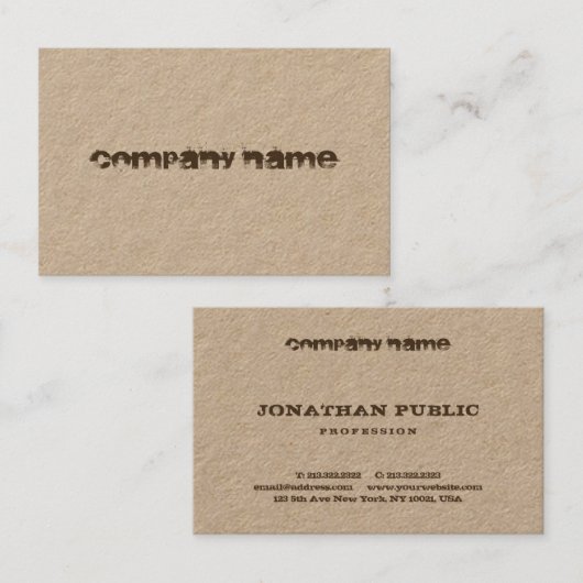 Elegant Distress Text Corporate Modern Sjabloon Visitekaartje (Voorkant / Achterkant)