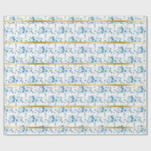 Elegant ditsy blue royal garden rustige patroon cadeaupapier (Vlak)