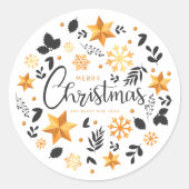 Elegant Ditsy Kerstfeestdag | Sticker (Voorkant)