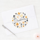 Elegant Ditsy Kerstfeestdag | Sticker (Envelop)