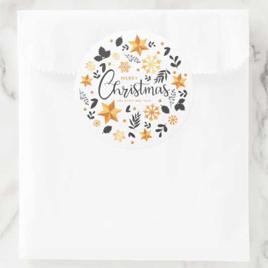 Elegant Ditsy Kerstfeestdag | Sticker (Tas)