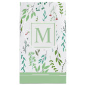 Elegant Ditsy Leaves Monogram | Gift Bag Klein Cadeauzakje (Achterkant)