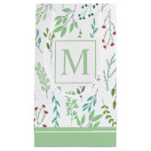 Elegant Ditsy Leaves Monogram | Gift Bag Klein Cadeauzakje (Voorkant)