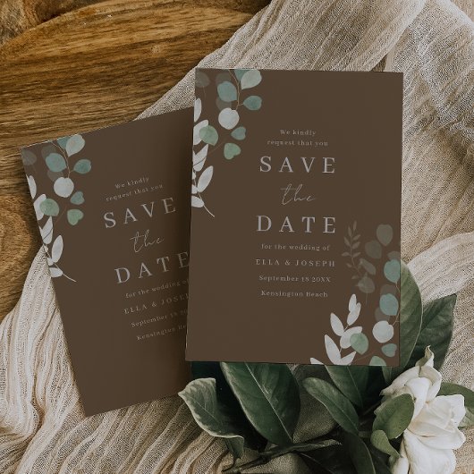 Elegant Divin Groen Trouwen Save The Date