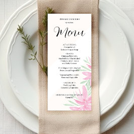 Elegant Divine Floral Waterverf Handgeschilderd Menu