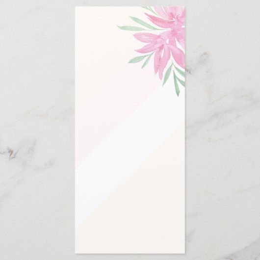 Elegant Divine Floral Waterverf Handgeschilderd Menu (Achterkant)