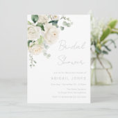 Elegant Divine White Roses & Sage Vrijgezellenfees Kaart (Staand voorkant)