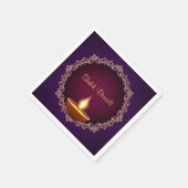 Elegant Diwali Diyas Paarse Servet (Hoek)