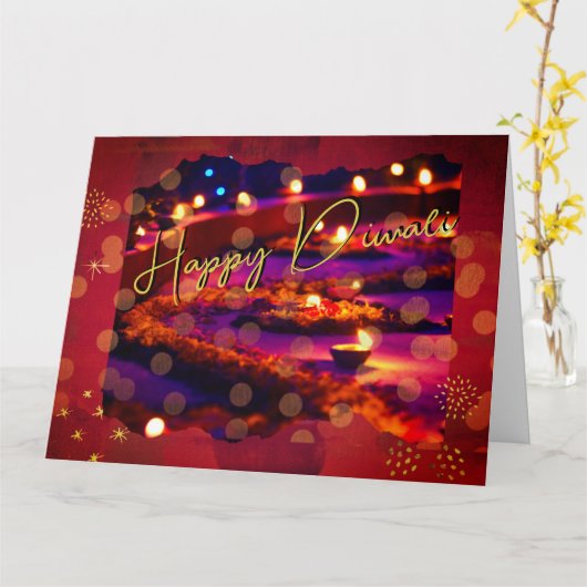 Elegant Diwali-kaart Kaart (Gele Bloem)