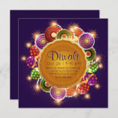 Elegant Diwali Kleurrijk Vuurwerk Kaart (Voorkant / Achterkant)
