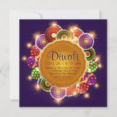 Elegant Diwali Kleurrijk Vuurwerk Kaart (Voorkant)