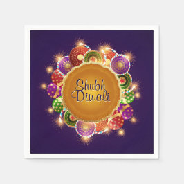 Elegant Diwali Kleurrijk Vuurwerk Servet