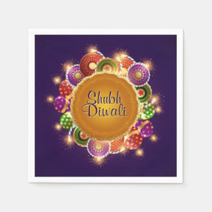 Elegant Diwali Kleurrijk Vuurwerk Servet