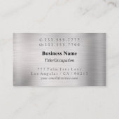 Elegant DIY Black Monogram & naam, geborsteld zilv Visitekaartje (Achterkant)