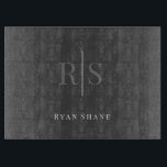 Elegant DIY Gray Monogram & White Name, Dark Grey Snijplank<br><div class="desc">Pas dit elegante Dark Grey-ontwerp aan met grijs monogram en witte naam. Klik op "Aanpassen" om kleuren en tekststijlen te wijzigen.</div>