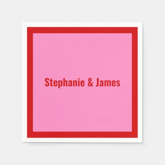 Elegant DIY kleuren roze #3 Rood Servet (Voorkant)