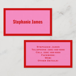 Elegant DIY kleuren roze #3 Rood Visitekaartje