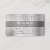 Elegant DIY-monogram, naam, geborsteld staal Visitekaartje (Achterkant)