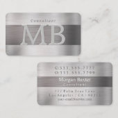 Elegant DIY Monogram Naam LT & DK Geborsteld Staal Visitekaartje (Voorkant / Achterkant)