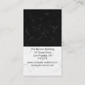 Elegant DIY-monogram, wit en zwart marmer, violet Visitekaartje (Achterkant)