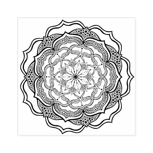 Elegant DIY Scrapbooking Journaling Mandala Yoga Rubberstempel (Afrduk)