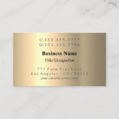 Elegant DIY zwart monogram & naam, geel goud Visitekaartje (Achterkant)