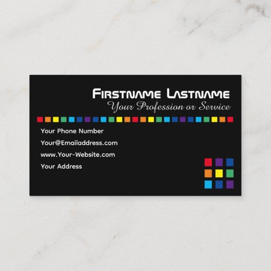 Elegant DJ rainbow kwadratenmuziek equalizer VJ Visitekaartje (Achterkant)