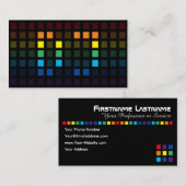 Elegant DJ rainbow kwadratenmuziek equalizer VJ Visitekaartje (Voorkant / Achterkant)