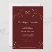Elegant DO Gold Burgundy Afstuderen Kaart (Voorkant)