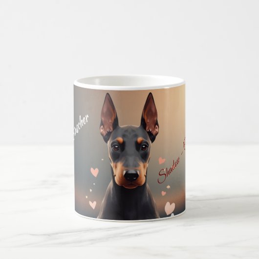 Elegant Doberman Pinscher Silhouette Mug – Persona Koffiemok (Center)