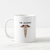 Elegant Doctor Gold Caduceus Symbool gepersonalise Koffiemok (Links)