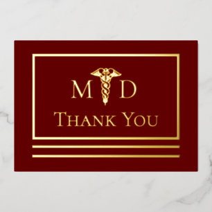 Elegant Doctor MD Hartelijk dank Folie Briefkaart