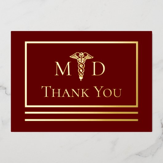 Elegant Doctor MD Hartelijk dank Folie Briefkaart (Voorkant)