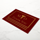 Elegant Doctor MD Hartelijk dank Folie Briefkaart (Gedraaid)