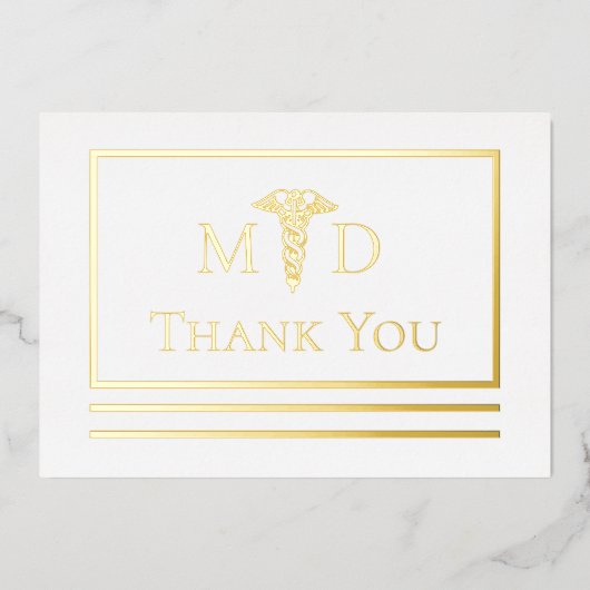Elegant Doctor MD Hartelijk dank Folie Briefkaart (Voorkant)