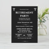 Elegant Doctor Retirement Party Black and White Kaart (Staand voorkant)
