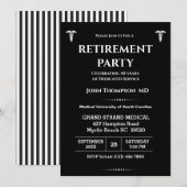 Elegant Doctor Retirement Party Black and White Kaart (Voorkant / Achterkant)