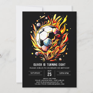 Elegant doel bewerkbare voetbal verjaardag kaart