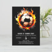 Elegant doel bewerkbare voetbal verjaardag kaart (Staand voorkant)