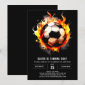 Elegant doel bewerkbare voetbal verjaardag kaart (Voorkant / Achterkant)