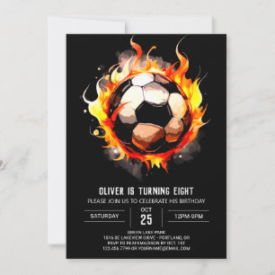 Elegant doel bewerkbare voetbal verjaardag kaart